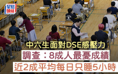 DSE｜中六生面對文憑試感壓力 調查：8成人最憂成績 近2成平均每日只睡5小時