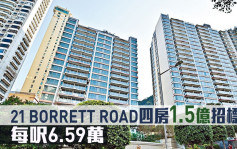 新盤成交｜21 BORRETT ROAD四房大宅1.5億招標沽 每呎6.59萬