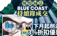 憧憬減息 Blue Coast持續錄成交 下月起削減3%折扣優惠