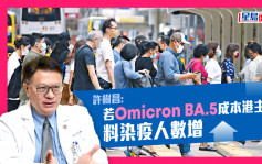 許樹昌指若Omicron BA.5成本港主流 料染疫人數增 