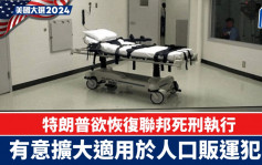 特朗普當選︱欲廢拜登的聯邦死刑暫停令　擴大適用範圍包括人口販運