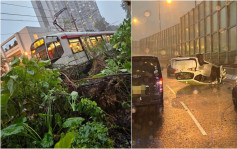 强风雷暴雨袭港 本港多区车祸塌树 机场航班一度受阻