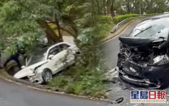 大帽山荃錦公路兩車相撞 2男女受傷送院