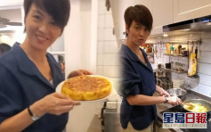 梁詠琪拍攝現場煮西班牙蛋餅   疑正為ViuTV拍新劇
