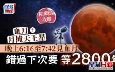 月全食＋月掩天王星今晚同場上演 3大觀賞地點推介 錯過要等2800年【附直播連結】
