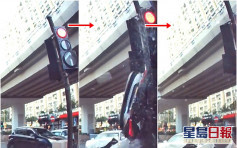 【車cam直擊】西灣河私家車疑衝燈 遭攔腰撞飛釀3傷