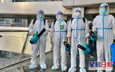 自由黨中環行人天橋噴量子抗菌塗層 提醒市民注意公眾地方衛生