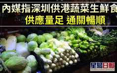疫情消息｜內媒指深圳供港蔬菜生鮮食品供應量足 通關暢順