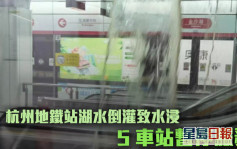 杭州地鐵站湖水倒灌變「水舞間」 5車站暫停服務