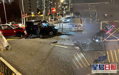 藍田私家車的士相撞 5人受傷送院