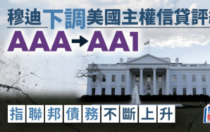 穆迪將美國信用評級由AAA降至AA1 全球市場或受震盪 白宮批有政治動機