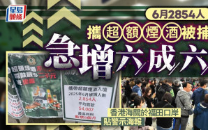 震攝式執法︱香港海關福田口岸貼警示海報  超額帶煙旅客月升66%