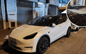 太子唐樓天降鋁窗 Tesla天窗遭粉碎 警拘一女子