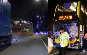 車Cam直擊｜北大嶼山公路城巴直撼箭嘴車 至少20人輕傷 城巴：車長即時停職