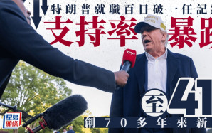 特朗普就職100日 | 支持率創歷任總統70年來新低 打破首個任期紀錄