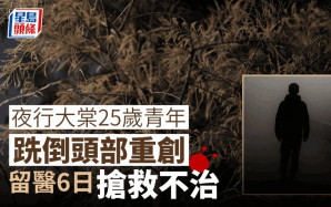 夜行大棠25歲青年跣倒頭部重創 留醫6日搶救不治