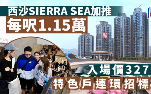 西沙SIERRA SEA加推 每呎1.15萬 入場價327萬 擬周末次輪銷售 特色戶連環招標沽