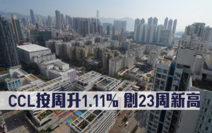 二手樓價指數｜CCL按周升1.11% 創23周新高