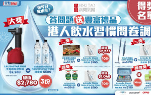 「你今日飲水未？」港人飲水習慣問卷調查 得獎名單公布