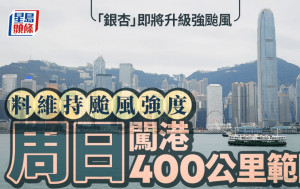 天文台︱「銀杏」料快將升級強颱 周日維持颱風強度闖港400公里