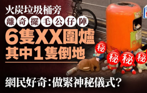 火炭垃圾桶旁公仔怪陣 6隻ＸＸ圍爐1隻倒地 網民吃驚：神秘儀式？｜Juicy叮