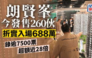 何文田朗賢峯今發售260伙 最平入場688萬 錄逾7500票 超額近28倍