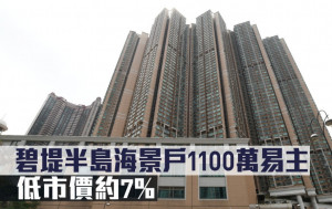 低市價成交｜碧堤半島海景戶1100萬易主 低市價約7%