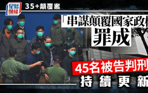 35+顛覆案│45名被告「串謀顛覆國家政權」罪成 今早判刑