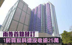 新盤撻訂｜雨後首錄撻訂 1房買家料遭沒收逾25萬