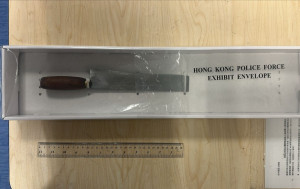警西九截查可疑男女 起獲30厘米長西瓜刀及兩粒太空油煙彈