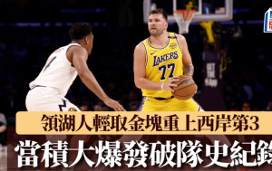 NBA｜當積大爆發破湖人隊史紀錄 領軍輕取金塊重上第3