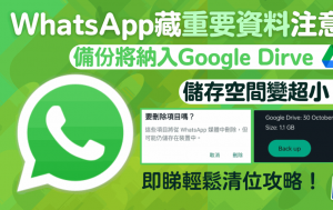 Android用家注意！WhatsApp雲端備份將計入Google儲存空間  7步驟輕鬆清位免爆容量