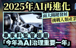 2025年AI再進化 兩大關鍵發展 挑戰人類產業 專家料監管趨嚴 「今年為AI治理重要一年」