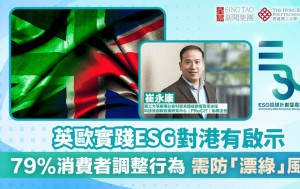 英歐實踐ESG對港有啟示 79%消費者調整行為 需防「漂綠」風險