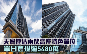 新盤成交｜天寰連沽兩伙高座特色單位 單日套現逾5480萬