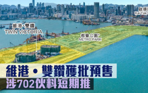熱辣新盤放送｜維港‧雙鑽獲批預售 涉702伙料短期推
