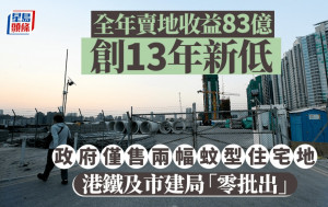 賣地收益83億創13年新低 政府僅售2幅蚊型住宅地 港鐵市建局「零批出」