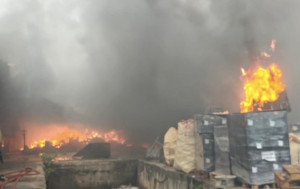 元朗白沙山路回收場二級火 消防救熄疏散20人