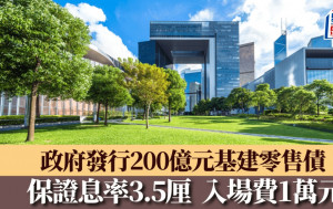 政府發行200億元基建零售債 保證息率3.5厘 入場費1萬元