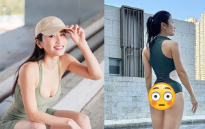 34岁Coffee林芊妤湿身泳装美臀现形 收起丰满上围照吸Like