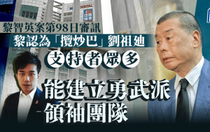 黎智英案│黎智英認為「攬炒巴」劉祖廸支持者眾多 能建立勇武派領袖團隊