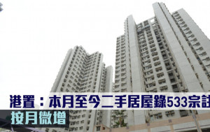 研究報告｜港置：本月至今二手居屋錄533宗註冊 按月微增