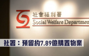 社署：預留約7.89億購置物業