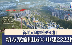 新地元朗錦壆路項目新方案縮則16% 申建2322伙