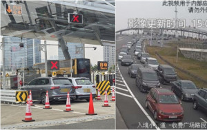 聖誕節｜港珠澳大橋再迎北上「極度高峰」 兩車爭入收費亭相撞因快得慢