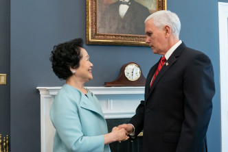陳方安生與美國副總統彭斯會面。資料圖片