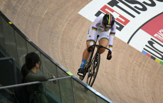 港隊的李慧詩出戰世界盃場地單車賽香港站女子爭先賽