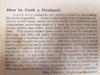 食譜以「烹調丈夫」比喻夫妻相處之道。網圖