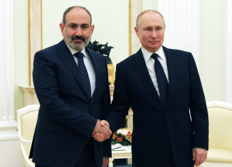 亞美尼亞總理帕希尼揚獲俄羅斯總統普京會見。AP圖片