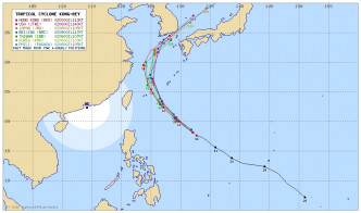 各地氣象部門集合預報。網上圖片